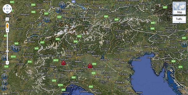 mappa centrali nucleari vicino all'italia