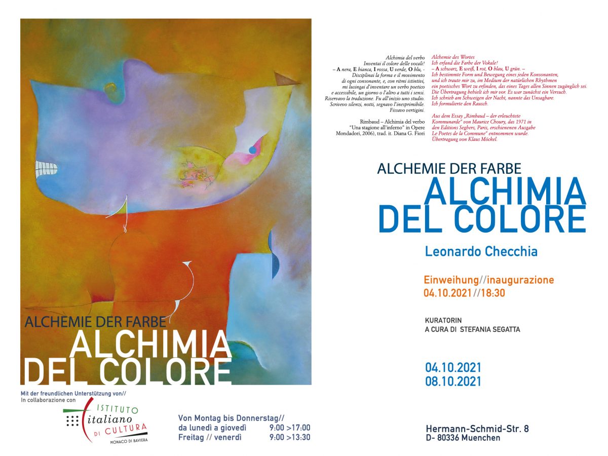 “ALCHIMIA DEL COLORE” – Istituto Italiano di Cultura  – Monaco di Baviera