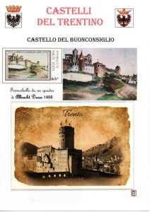 Castello del Buonconsiglio_Luigi Ress_filatelia_CHIESE E CASTELLI DEL TRENTINO-ALTO ADIGE_Galleria Kunst Grenzen-Arte di frontiera_2021