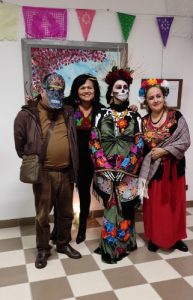 Catrina Yohanna Santos-Guadalupe Zepeda e figuranti-Festa dei morti-Dia de los muertos-Kunst Grenzen 2022