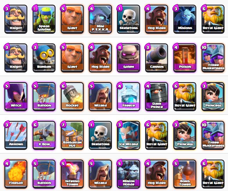 Clash Royale , Mazzi per arena sette , Deck Arena 7 ...