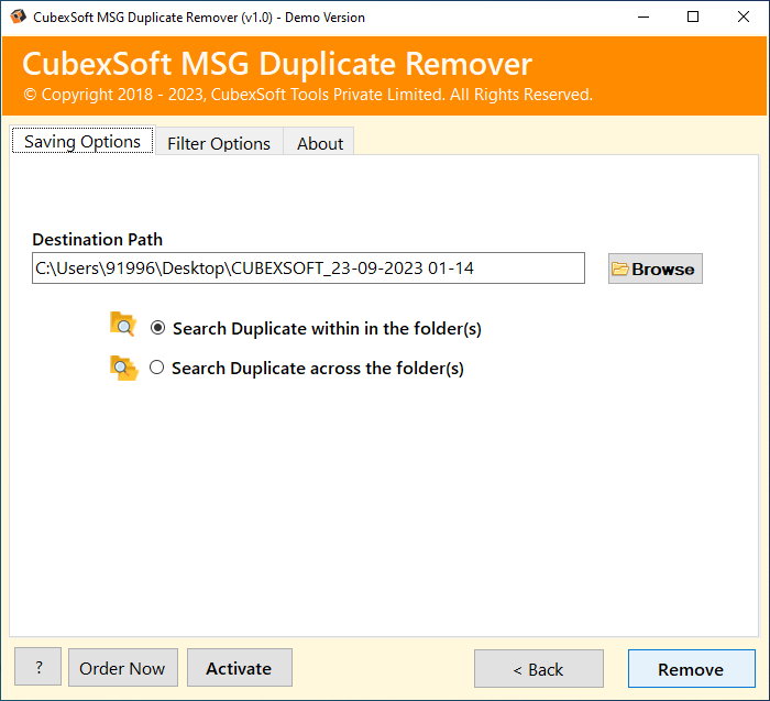 how to remove duplicates in msg file