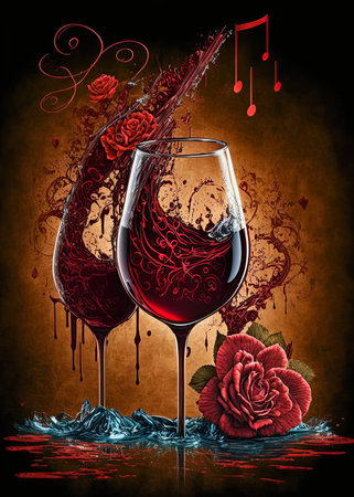 200178418-vino-rosso-in-vetro-con-fiore-di-rosa-gocciolamento-e-schizzi-di-liquido-concetto-astratto-e