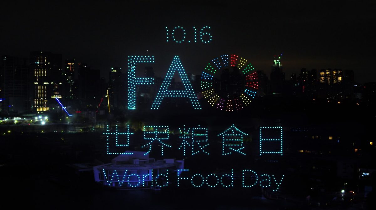 DJI presenta uno spettacolo di luci con droni per celebrare la 43a Giornata mondiale dell’alimentazione della FAO