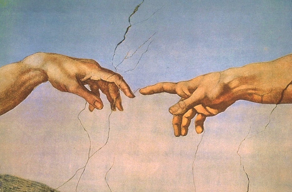 Cappella Sistina, Musei Vaticani: la Creazione di Adamo, dettaglio. Michelangelo Buonarroti