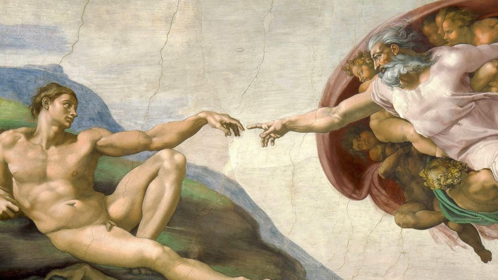 Cappella Sistina, Musei Vaticani: la Creazione di Adamo. Michelangelo Buonarroti (