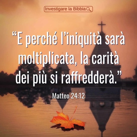 Il segno della venuta del Signore 4: l’iniquità è stata moltiplicata, la carità dei credenti si è raffreddata.