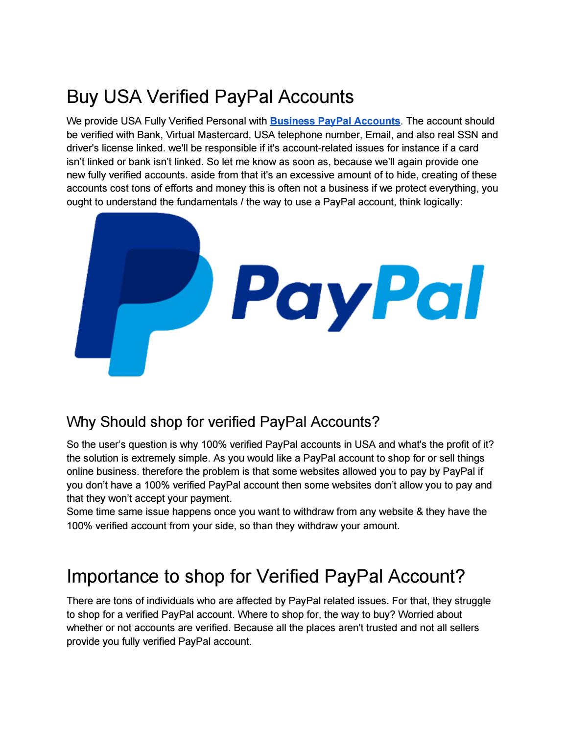 Philippine Verified Paypal Account for Sale
