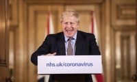 Boris Johnson in conferenza stampa per questione  coronavirus
