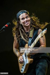 BRISBANE, AUSTRALIA - JANUARY 26:  Tash Sultana performs at St Jerome's Laneway Festival on January 26, 2017 in Brisbane.  (Photo by Marc Grimwade/WireImage)