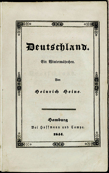 Copertina della prima edizione di Deutschland ein wintermaerchen
