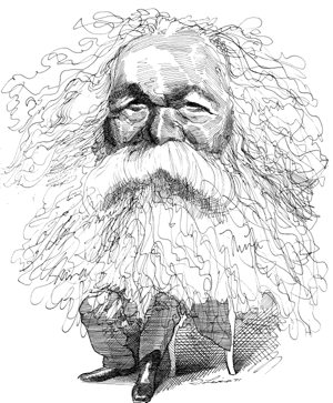 Una caricature di Marx di David Levine