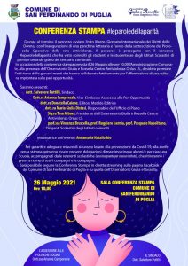 Manifesto leparoledellaparità 26 maggio 2021 San Ferdinando di Puglia