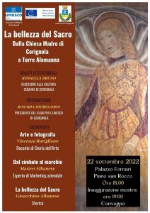 Il Club Unesco a Cerignola(Fg)Organizza Evento Con Mostra Su''La Bellezza Del Sacro''-Mimmo Siena-