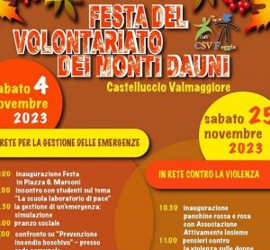 Festa Volontariato il 4 e 25 Novembre Sulle Violenze Di Genere