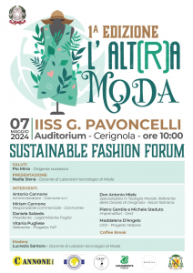 Forum Su Moda e Commerce All'I.I.S.''Pavoncelli''Di Cerignola Del Laboratorio Tecnologico Di Moda-Divisione Informazione-