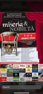 Una Bella Storia Di Teatro e Unita'Familiare Dal 7 Al 9 Giugno In Scena Miseria e Nobilta'a Cerignola(Fg)-Mimmo Siena-
