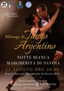 Tango Argentino a Margherita Di Savoia con L'Asd''Centro Studi''Il Sapere''