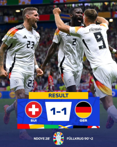 Euro 2024 Svizzera-Germania 1-1