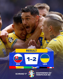 Euro 24 Slovacchia-Ucraina 1-2 Storica Vittoria All'Europeo