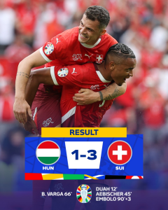Euro'24 Ungheria-Svizzera 1-3