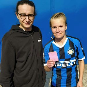 Mattia del Giudice con Anna Emilia Auvinen dell'Inter.