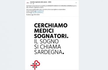 Sardegna cerca medici "sognatori", post virale e polemiche