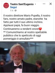 Morto a Palermo l'attore di teatro Mario Pupella