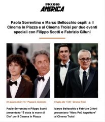 Sorrentino e Bellocchio ospiti del Piccolo America