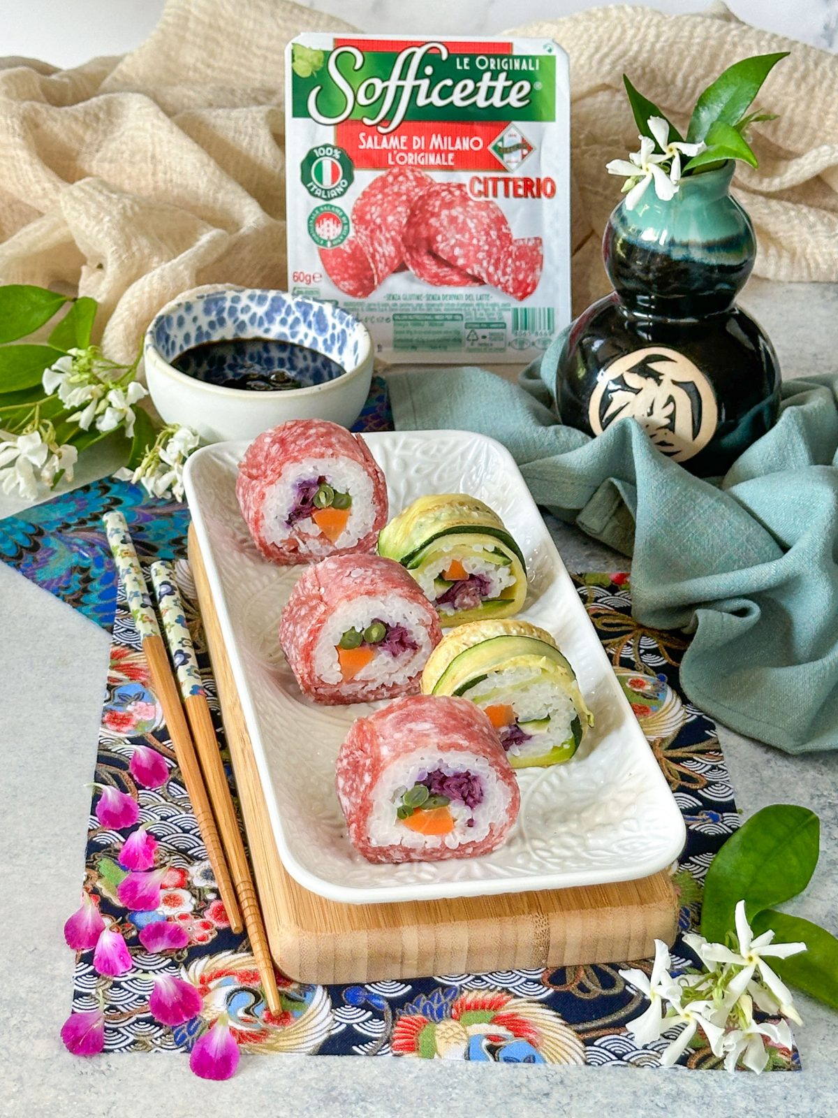 Sushi di salame, Futomaki con Sofficette Salame Milano_2_con pack