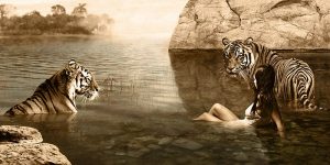 quadro-tigri-con-donna-nel-lago-stampa-su-mdf-o-tela-swarovski-pannello-arredo (1)