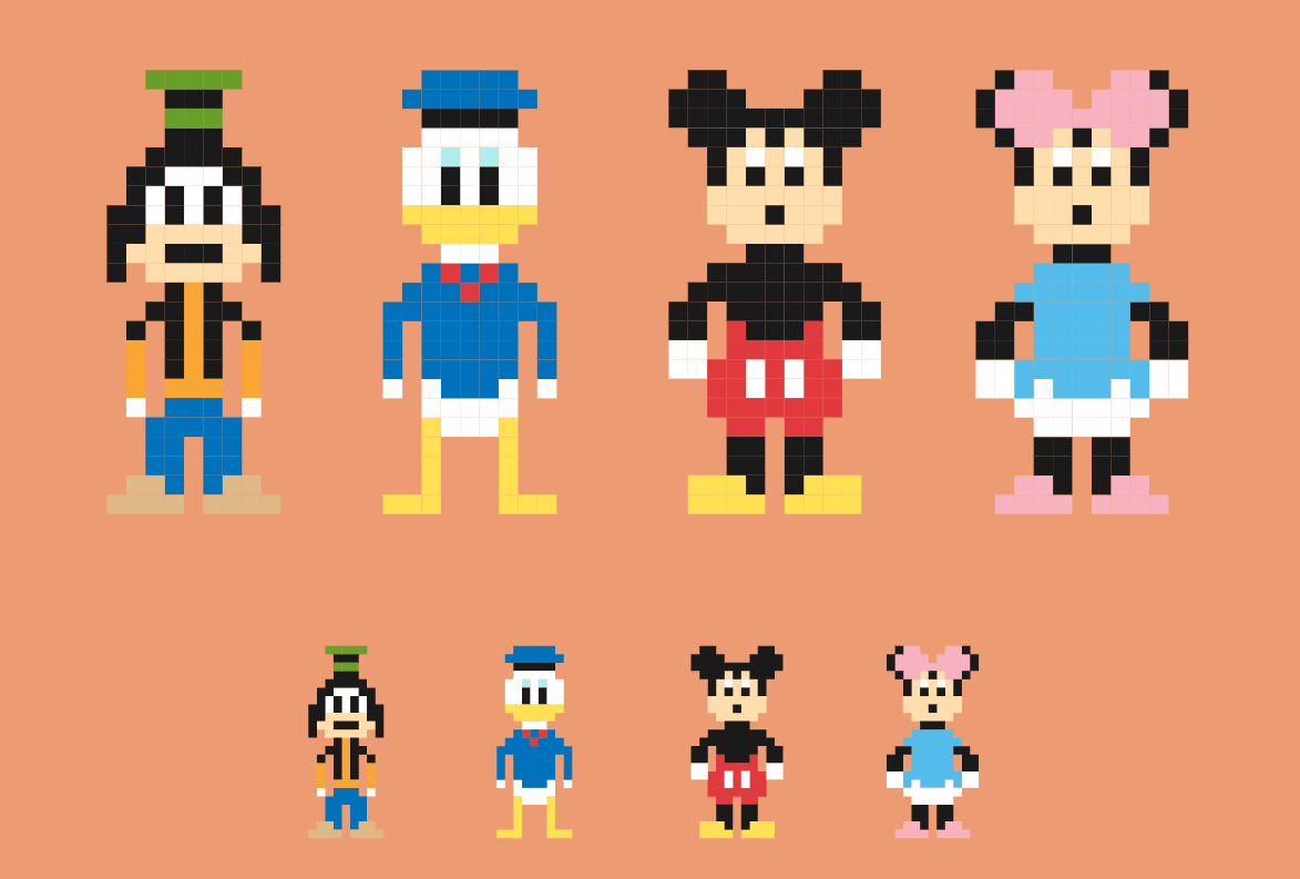 Personaggi Disney Pixel Art Per tutte le età