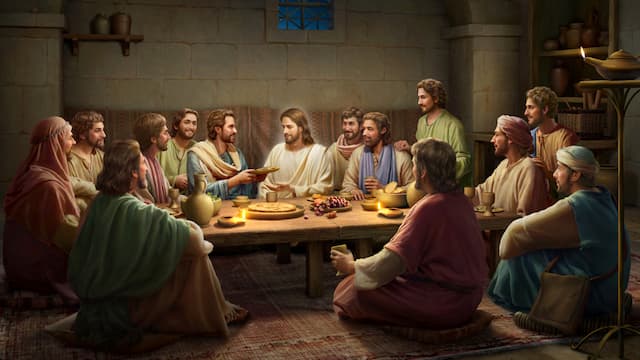 I discepoli offrono a Gesù del pesce arrostito