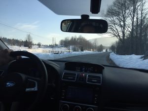 Sbaru XV strada asfalto neve