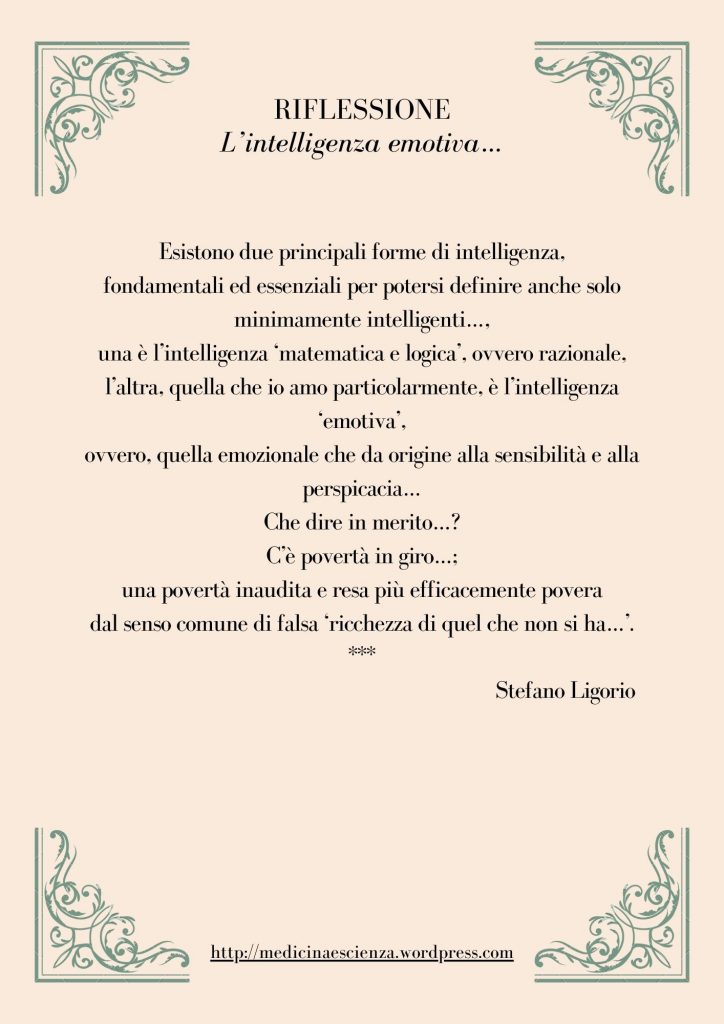 Riflessione di Stefano Ligorio -  L’intelligenza emotiva…