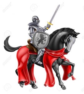49632196-un-cavaliere-che-impugna-una-spada-e-scudo-sul-dorso-di-un-cavallo-nero