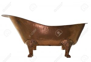 The bathtub copper on isolated background