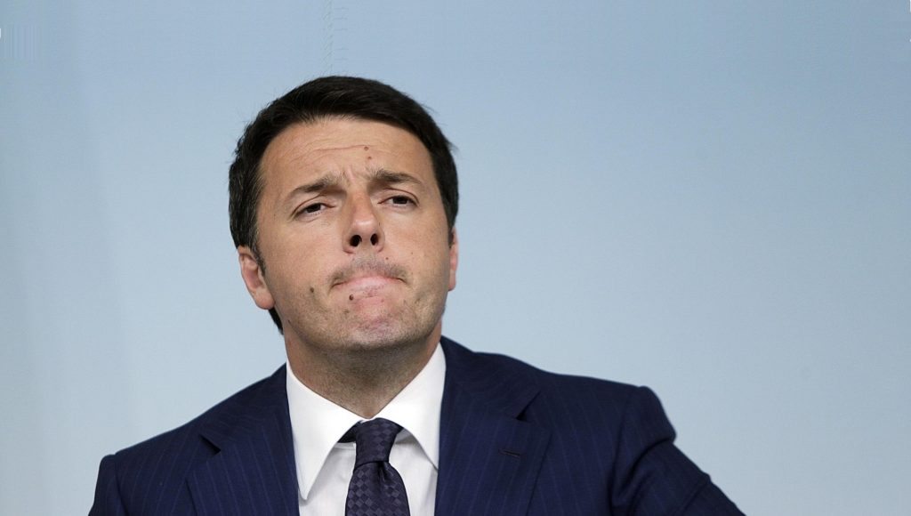 Il presidente del Consiglio Matteo Renzi durante la conferenza stampa al termine del Consiglio dei ministri, Palazzo Chigi, Roma, 10 luglio 2014. ANSA/RICCARDO ANTIMIANI