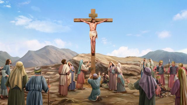 Il Signore Gesù è inchiodato sulla croce