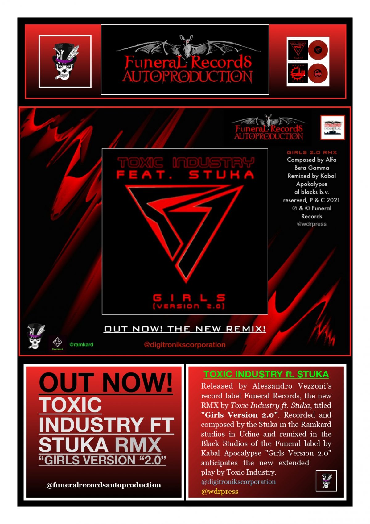Fuori per Funeral Records “Girls Version 2.0” dei Toxic Industry ft. Stuka!