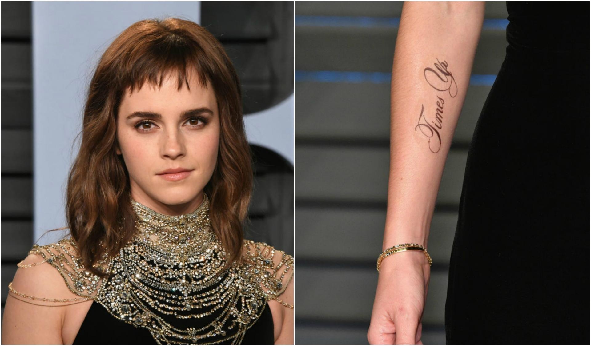 Emma Watson, tatuaggio in favore del movimento Time's Up: ma la scritta è sbagliata