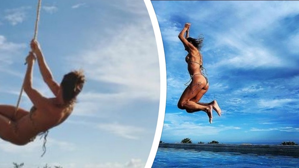 Elisabetta Canalis, nuova vacanza al mare: acrobazie e fisico da urlo