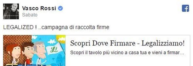 LEGALIZZAZIONE DELLA CANNABIS, VASCO E SAVIANO FIRMANO LA PETIZIONE
