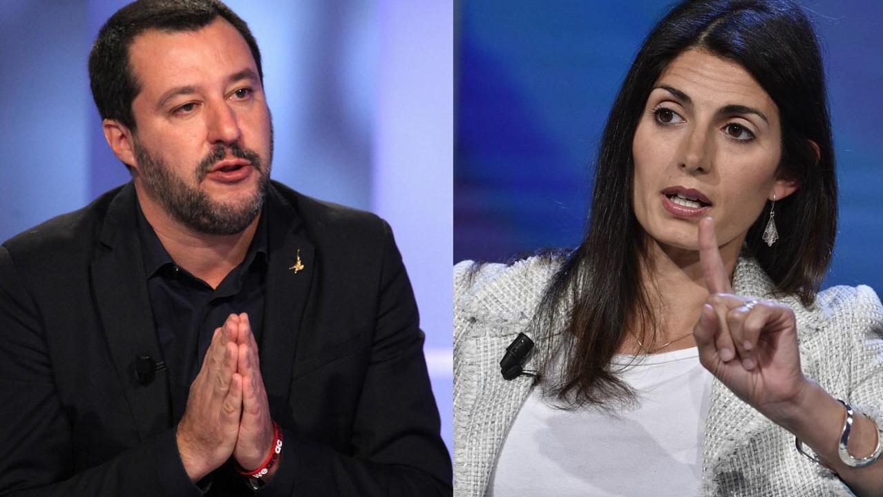 Salvini attacca la Raggi: «Bus a fuoco, auto ferme: salviamo i romani». E lei: «Vai a lavorare»