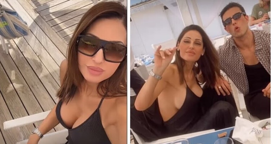 Anna Tatangelo, pranzo al mare con la famiglia e il fidanzato Mattia Narducci