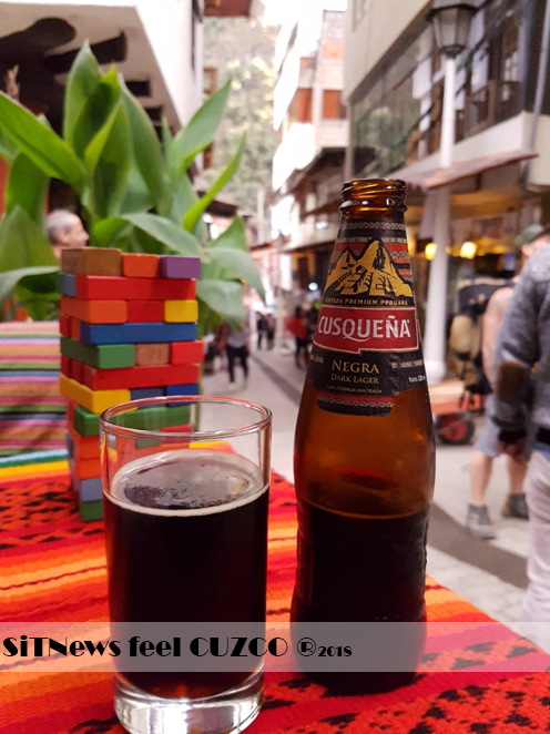 Cerveza Cusqueña bionda e nera nella città di Cuzco