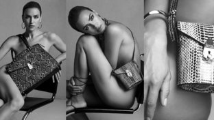 Irina Shayk copre l’inguine solo con la borsa