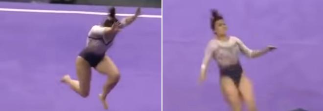 Samantha, infortunio choc della ginnasta: dopo il salto si rompe entrambe le gambe