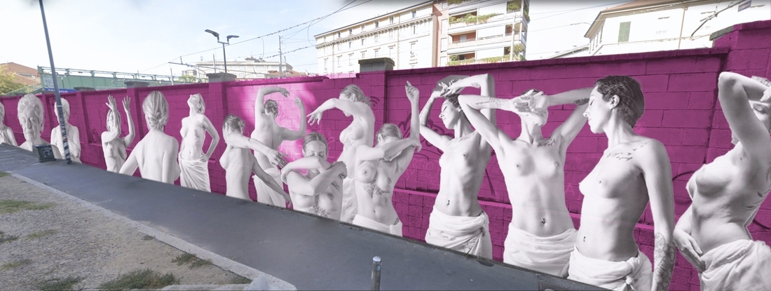 A Milano un murales di 120 metri contro il cancro al seno
