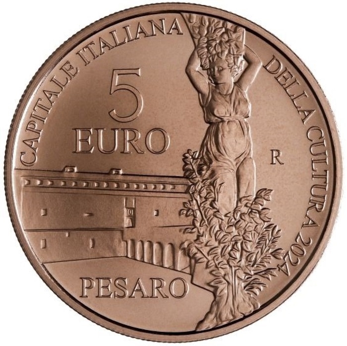 Pesaro 2024: moneta celebrativa da 5 euro per Capitale Cultura